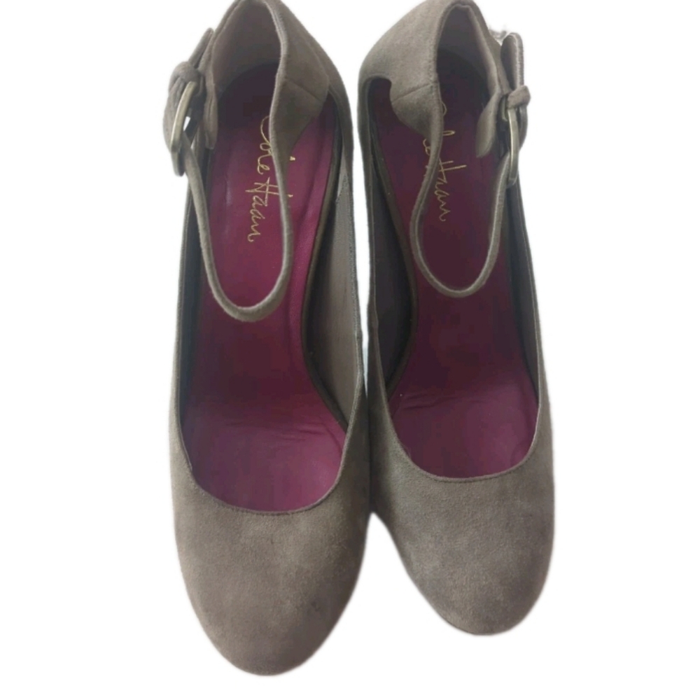 Cole Haan Marisa Nike Air Platform Suede Heels Ten Rounded Toe Size 9.5 B - Picture 3 of 13